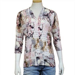 Peck & Peck V-Neck Blouse Size Small